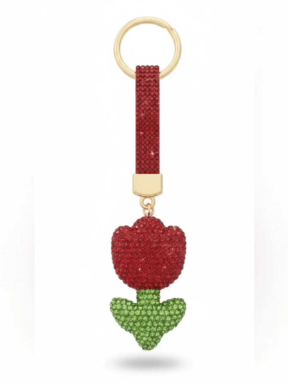 Sassified Boutique Nwt Crystal Tulip Keychain - Red and Green